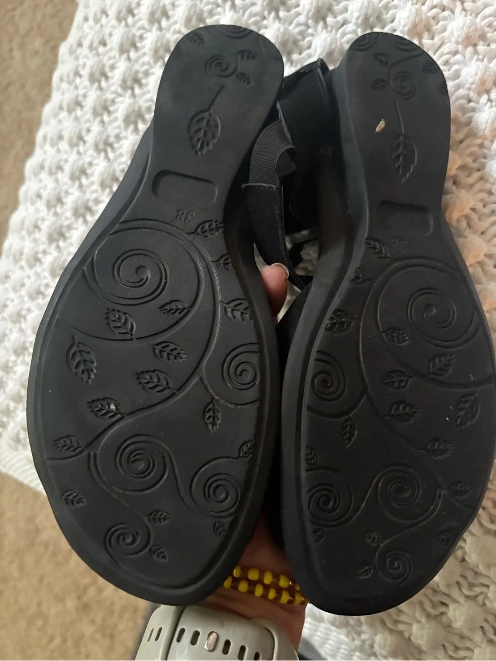 La Sportiva Sandals Size 38 Womens black Suede Perforated Laser Cut Zip Flat